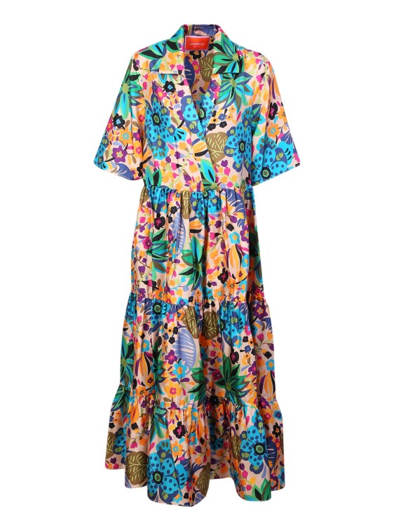 La Doublej Multicoloured All Over Print Dress In Neutrals