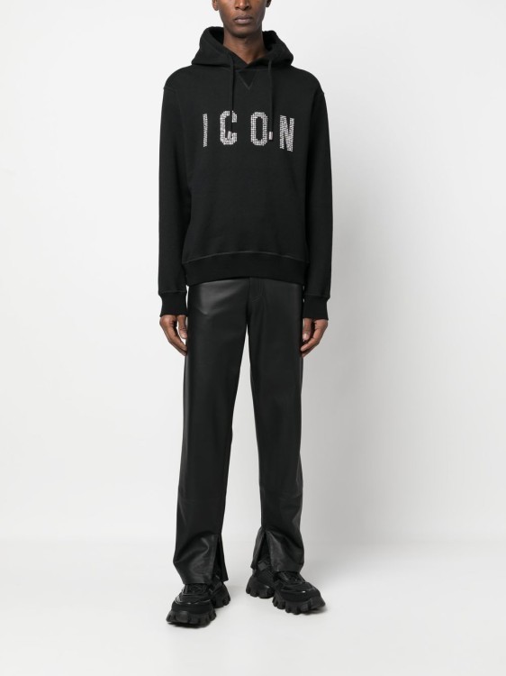 Shop Dsquared2 Icon Studded Hoodie In Black