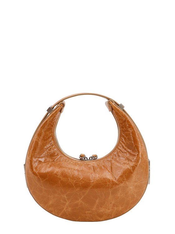 Shop Osoi Leather Shoulder Bag With Cracked Effect In Brown