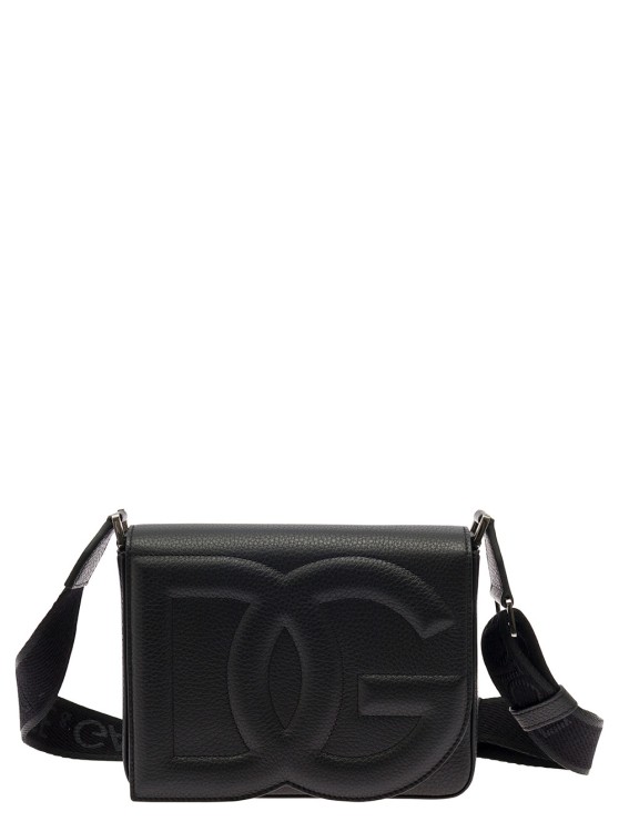 Shop Dolce & Gabbana Medium Dg Logo' Black Crossbody Bag