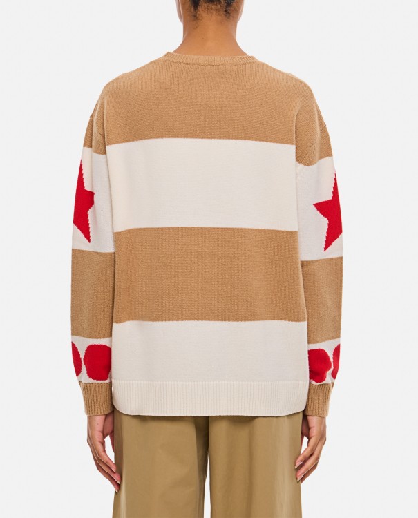 Max Mara Light Brown Dirce 1951-motif Striped Jumper In Neutrals