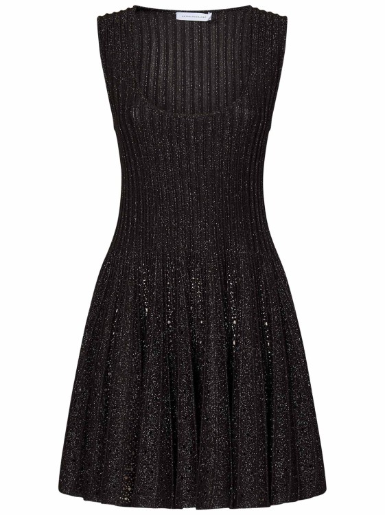 Shop Antonino Valenti Lurex Knit Short Dress In Black
