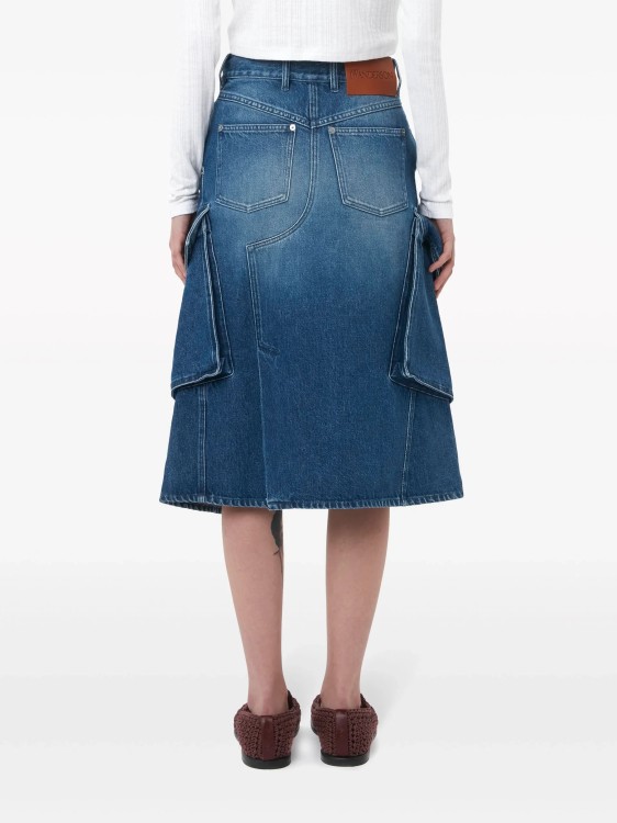 Shop Jw Anderson Blue Cargo Denim Midi Skirt