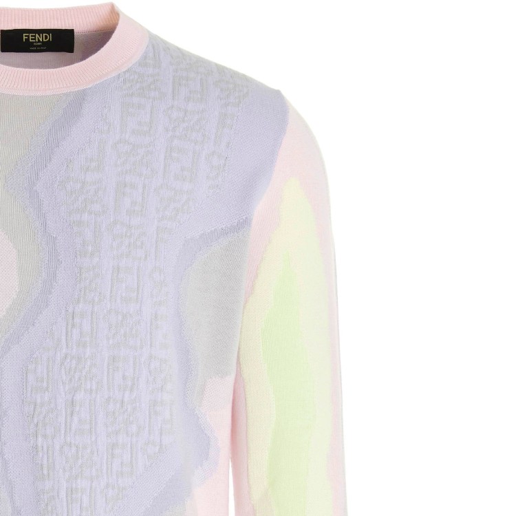 Shop Fendi Logo Cotton Sweater In Pink