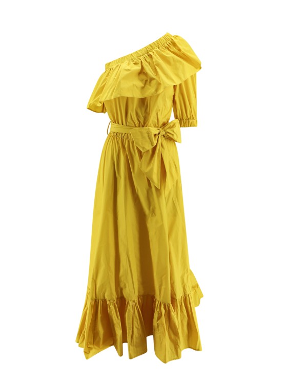 Shop Lavi Long Taffetà Dress In Yellow