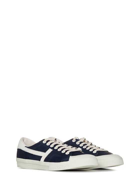 Shop Tom Ford Blue Lace-up Sneakers In Black