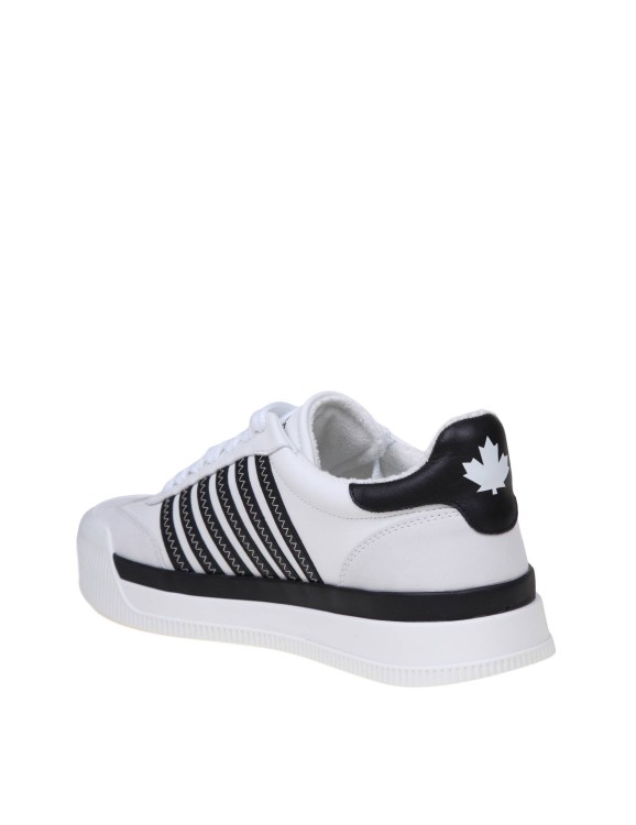 Shop Dsquared2 New Jersey Sneakers In White/black Leather