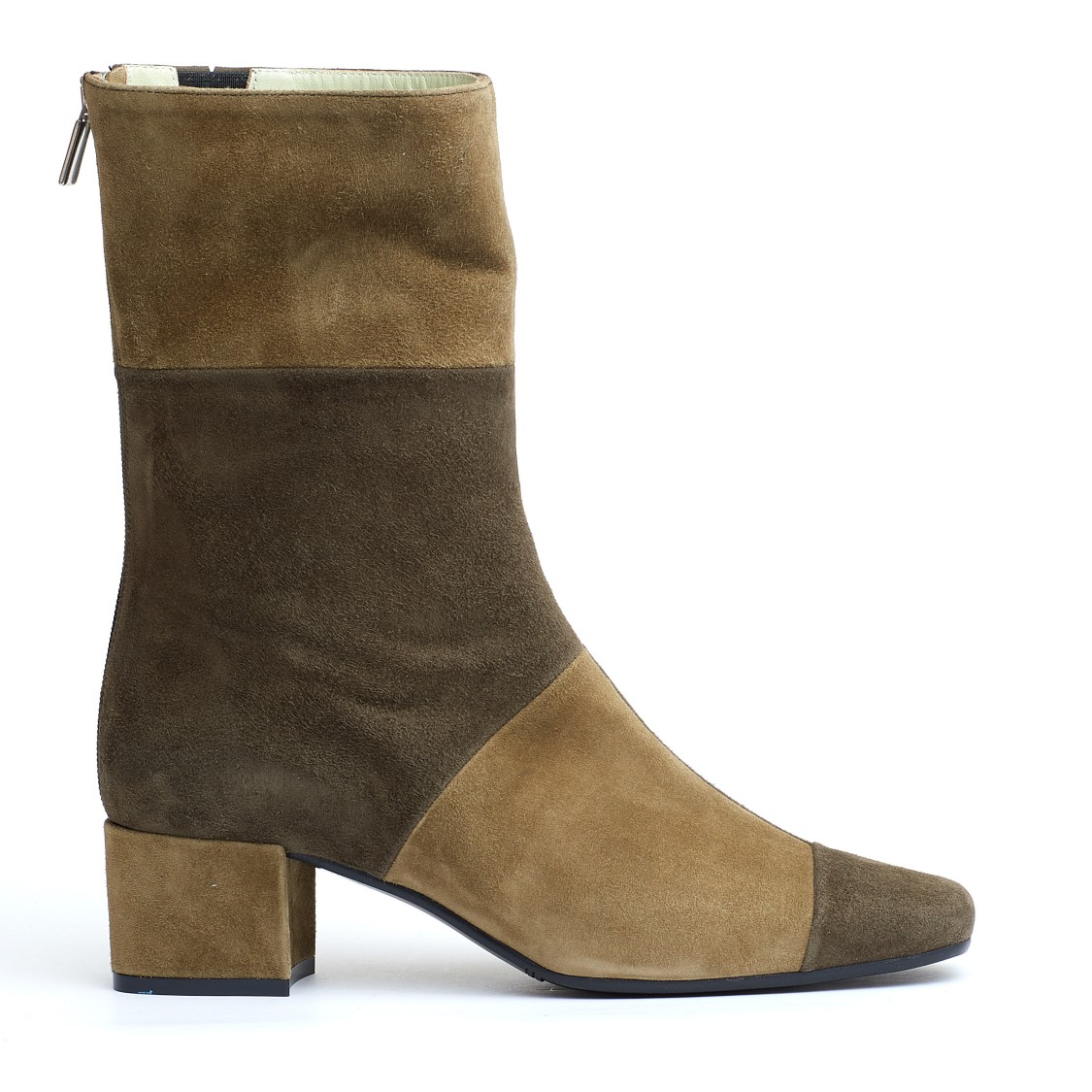 Carel Paris Green Suede Ankle Boot 40mm Heel In Green