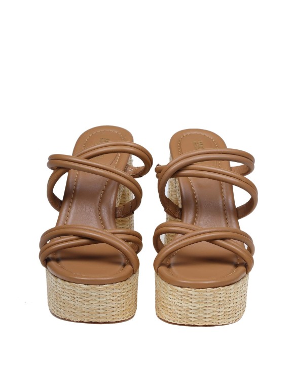 Shop Michael Kors Corrine Platform Sandal In Leather Color Leather In Brown