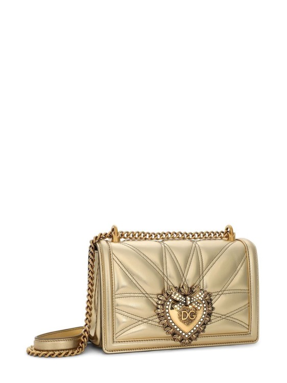 Shop Dolce & Gabbana Medium Devotion Quilted Shoulder Bag In Brown