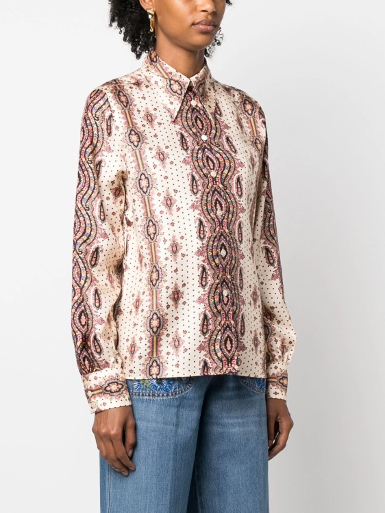 Shop Etro Multicolor Printed Silk Twill Shirt