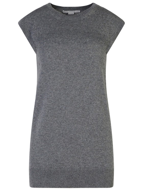 Shop Stella Mccartney Sleeveless Grey Cashmere Sweater
