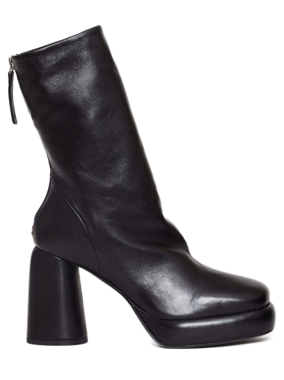 Shop Halmanera Black Leather Ankle Boots