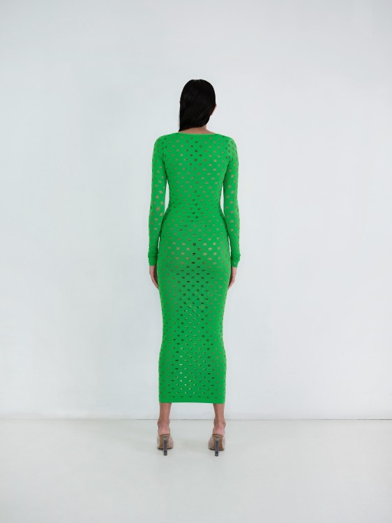 Shop Maisie Wilen Perforated Gown In Green