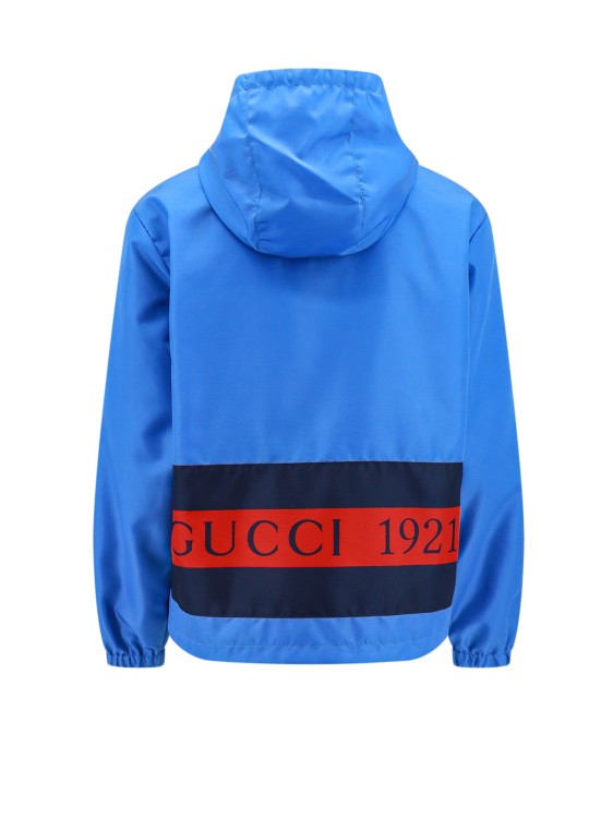 Shop Gucci Nylon Jacket With Web And 1921 Details In Blue
