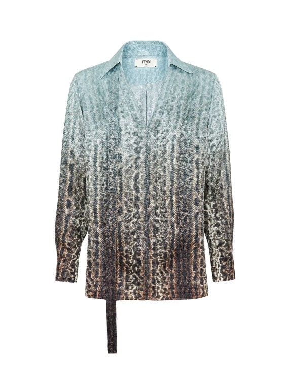 Shop Fendi Silk Shirt With Ff And Animalier Print In Multicolor