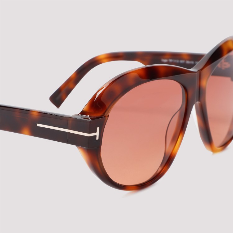 Shop Tom Ford Havana Acetate Sunglasses In Brown