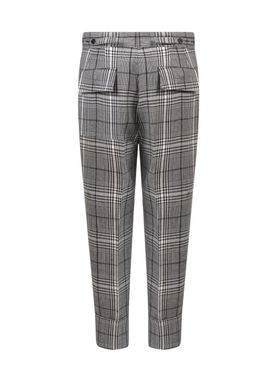 Shop Sapio Prince-of-wales Wool Trouser In Grey