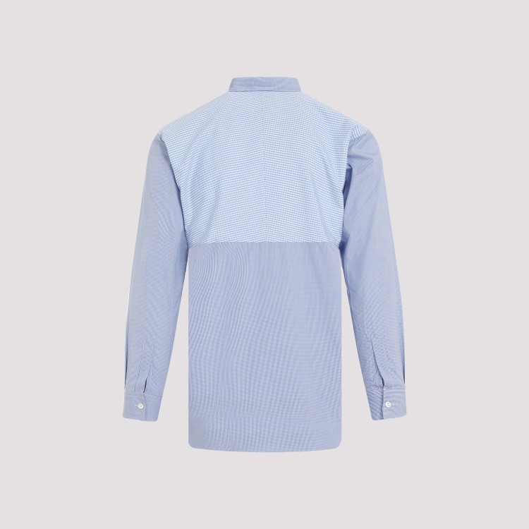 Shop Comme Des Garçons Blue Striped Poplin Shirt