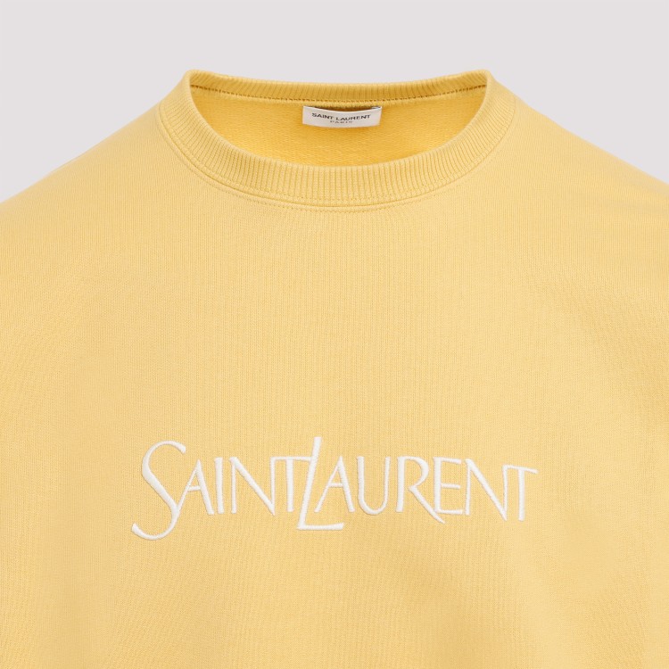 Shop Saint Laurent Yellow Cotton Hoodie