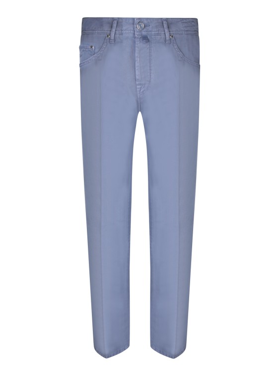 Shop Jacob Cohen Cotton Blend Trousers In Blue