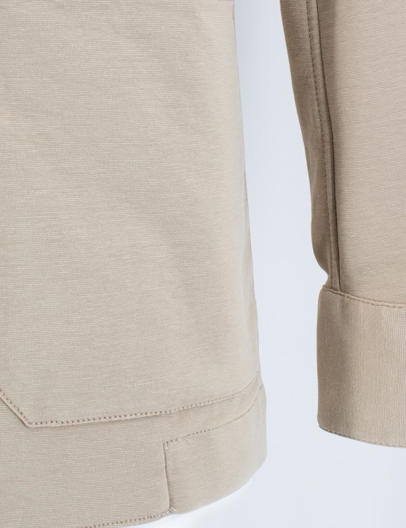 Shop Doppiaa Lightweight Cotton Shirt Jacket In Neutrals