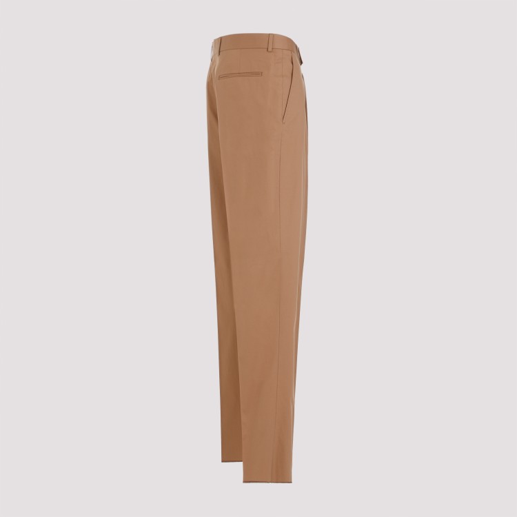 Shop Zegna Formal Mid Brown Cotton Pants In Neutrals