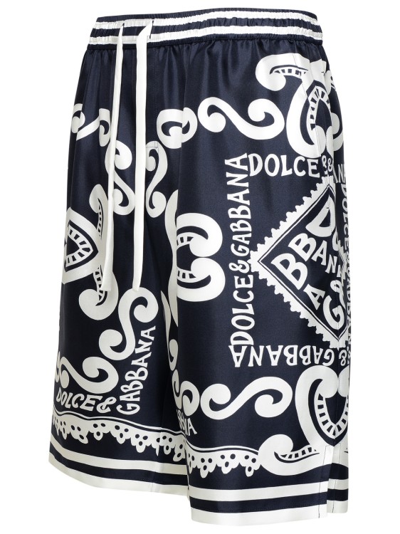Shop Dolce & Gabbana Bermuda Print Shorts In Black