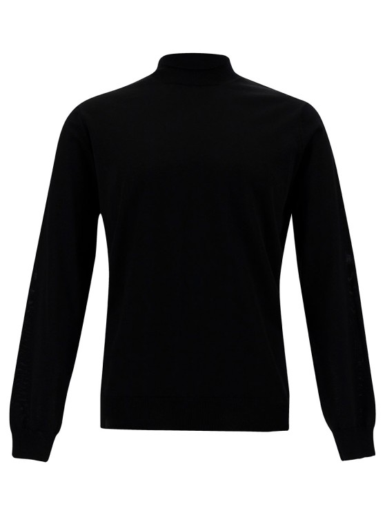 Shop Gaudenzi Black Turtleneck With Long Sleeves In Wool