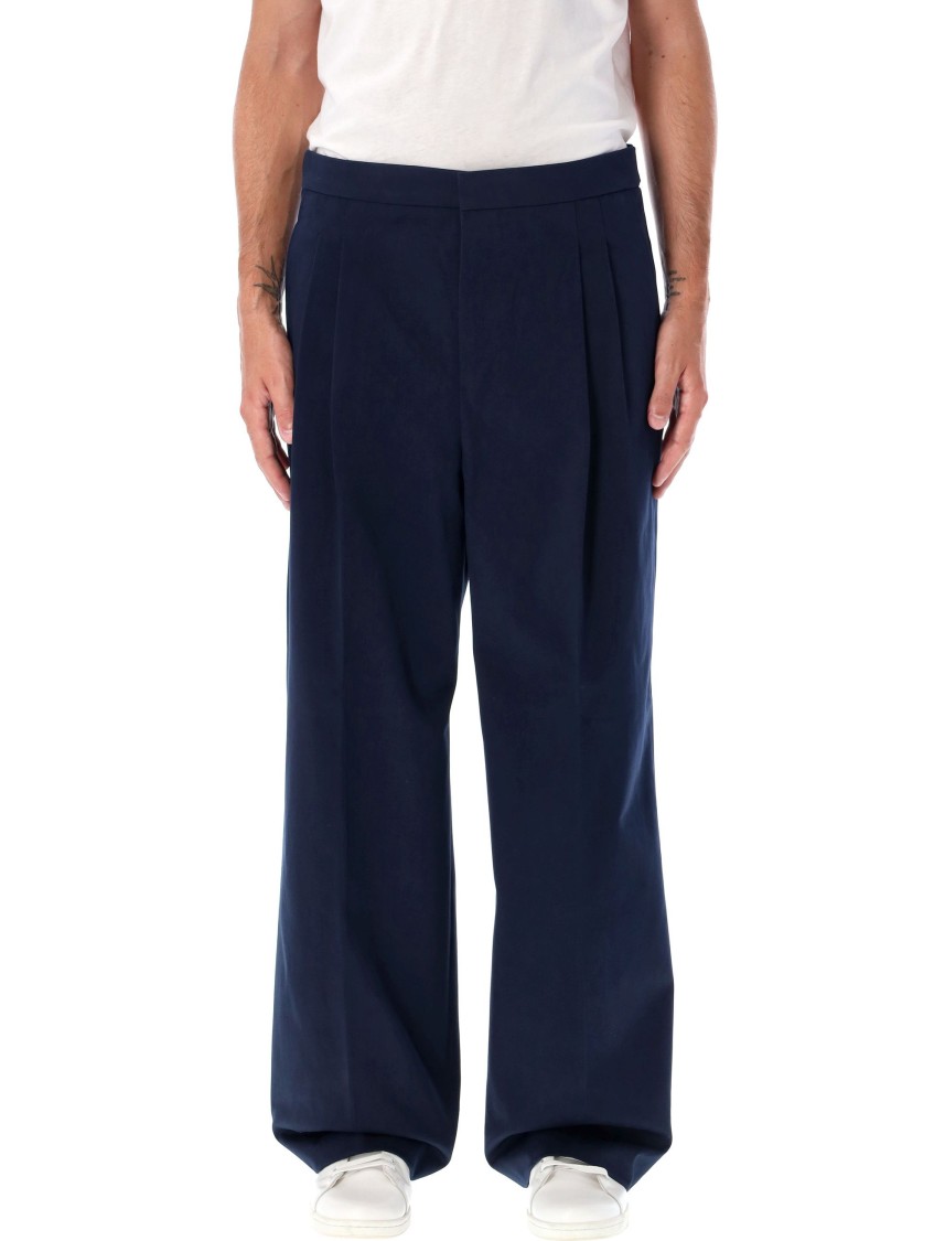 Shop Ami Alexandre Mattiussi Ami Large Fit Trousers In Blue