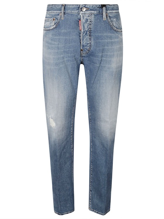 Shop Dsquared2 Slim Cut Denim Jeans In Grey