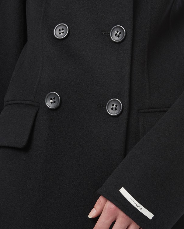 Shop Sportmax Black Short Coat In Yana Wool