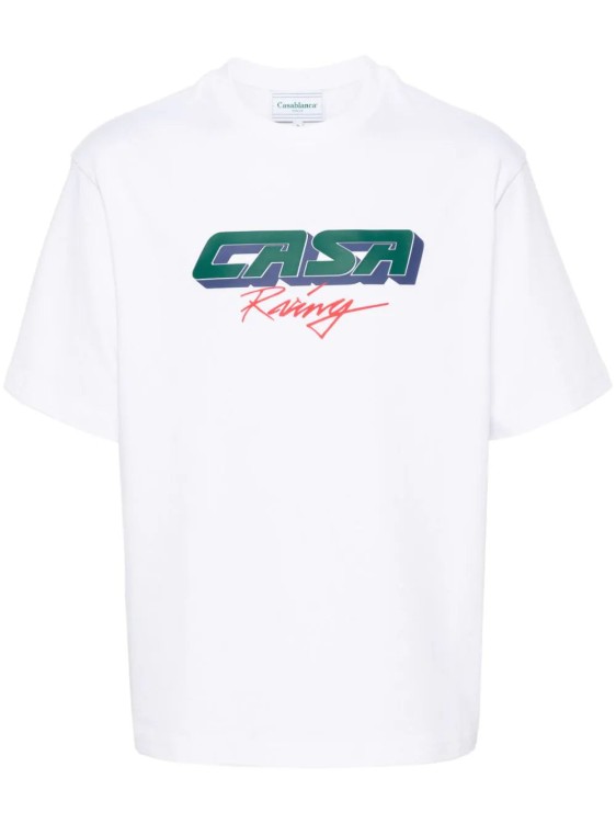 Shop Casablanca Casa Racing 3d Cotton T-shirt In White
