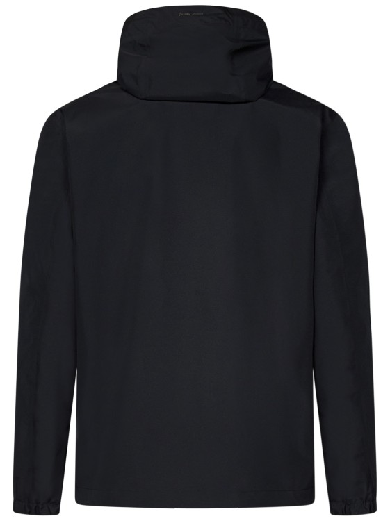 Shop Herno Black Laminated Fabric Hooded Jacket