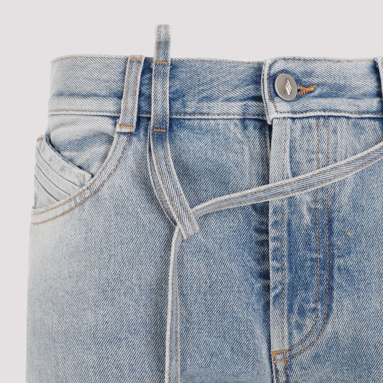 Attico The Belted Jeans In Blue
