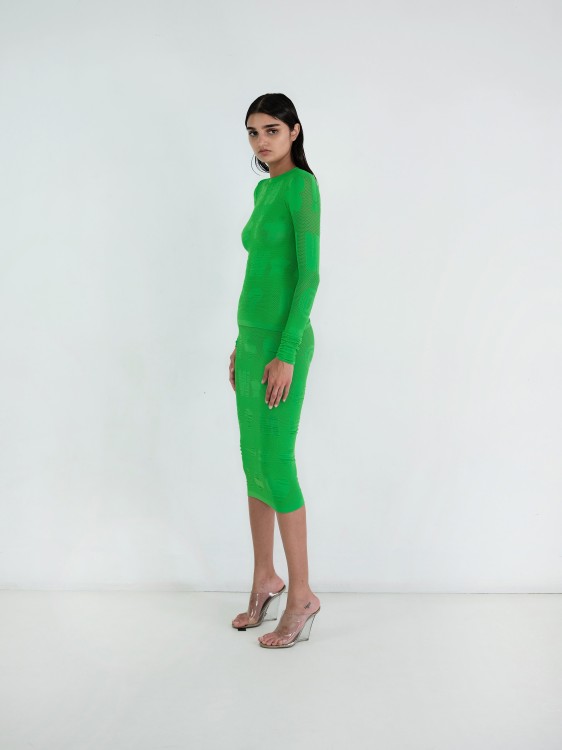 Shop Maisie Wilen Logomania Skirt In Green
