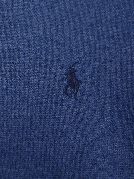 Shop Polo Ralph Lauren Wool Sweater With Embroidered Logo In Black