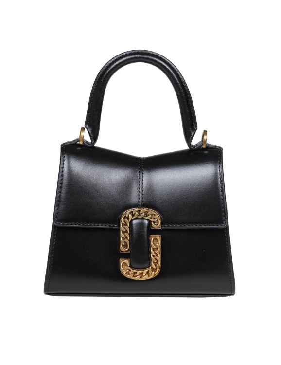 Shop Marc Jacobs The Mini Top Handle Bag In Black Leather