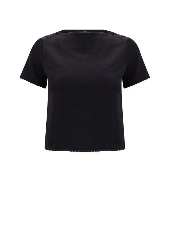 Thom Browne Wide Neckline T-shirt In Black