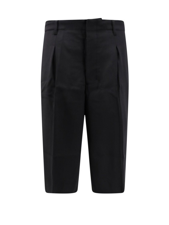 Shop Ami Alexandre Mattiussi Viscose And Virgin Wool Bermuda Shorts In Black