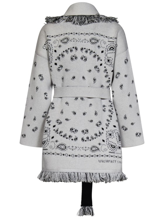 Shop Alanui Moon Light Bandana Jacquard Pattern Knit Cardigan In White