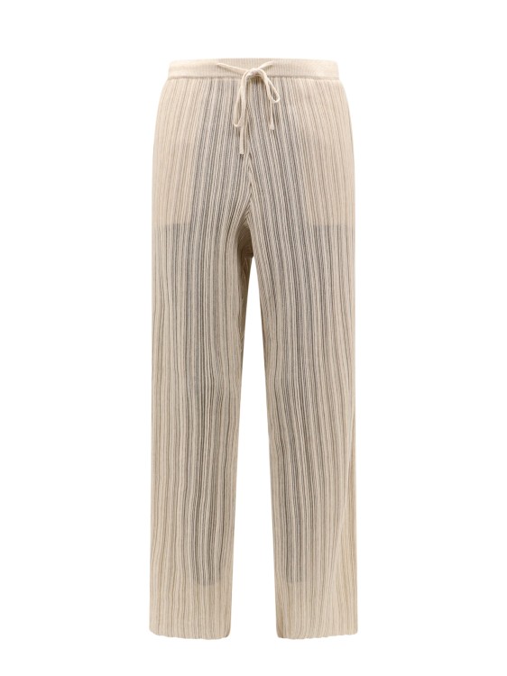 Shop Le 17 Septembre Ribbed Cotton Blend Trouser In Neutrals