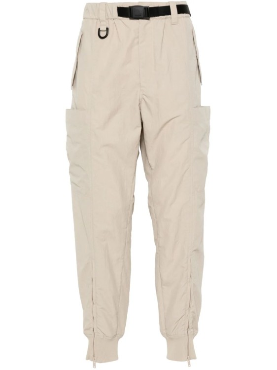 Shop Y-3 Crinkled Beige Pants In Neutrals
