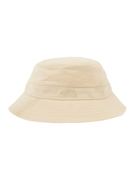 Shop The North Face Beige Bucket Hat With Tonal Logo Embroidery In Cotton In Neutrals