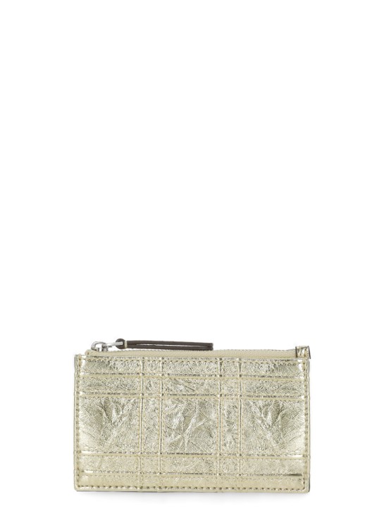 Tory Burch Metallic Leather Card Holder In Gold