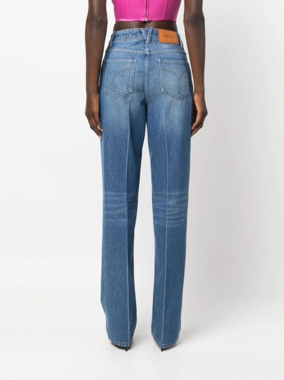 Shop Versace Blue Medusa '95 Straight-leg Denim Pants