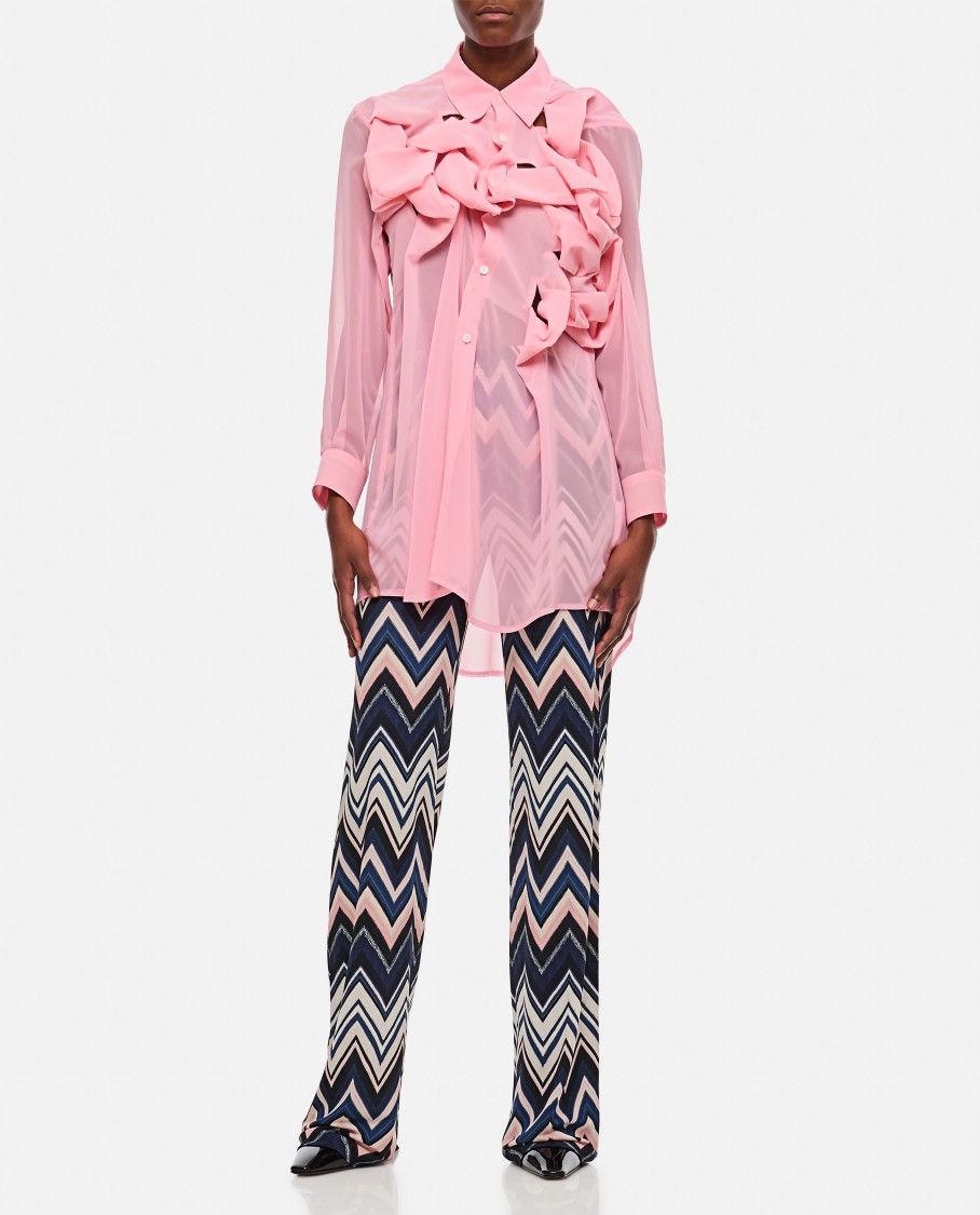 【SEAL限定商品】 Georgette See-Trough Garçons Des Comme Shirt LIST THE | トップス