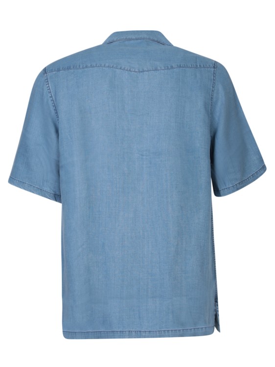 Shop Officine Generale Blue Cotton Shirt