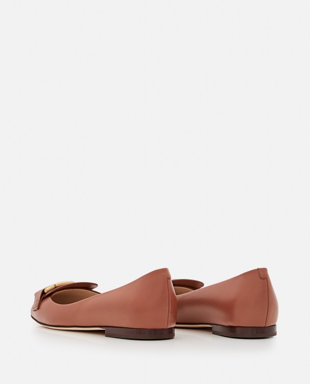 Shop Tod's Ballerina Leather Flat In Brown