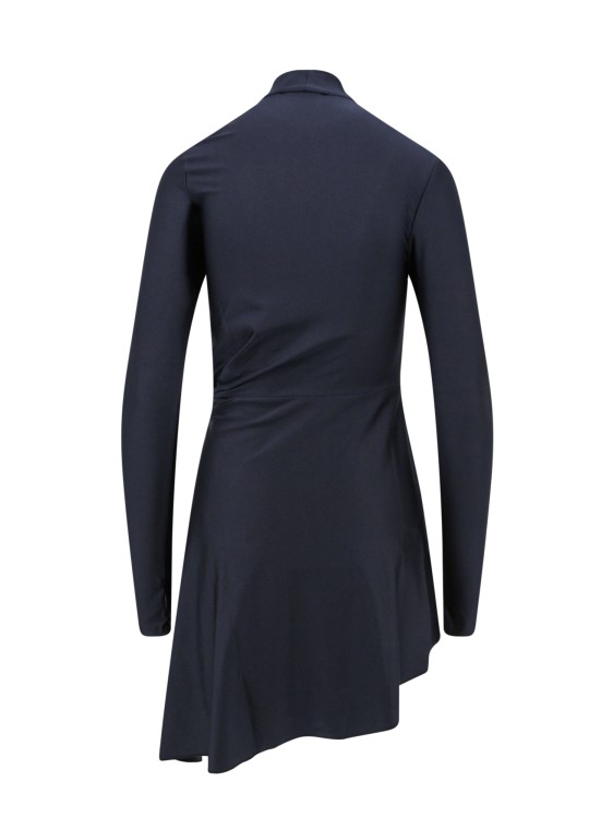 Shop Coperni Stretch Jersey Dress With Logo Print In Black